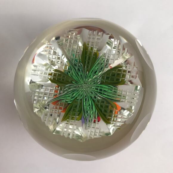 Perthshire Fruit 1994F Oranges Grapes Lemon Feather Cut Faceted Paperweight Box - Picture 4 of 15